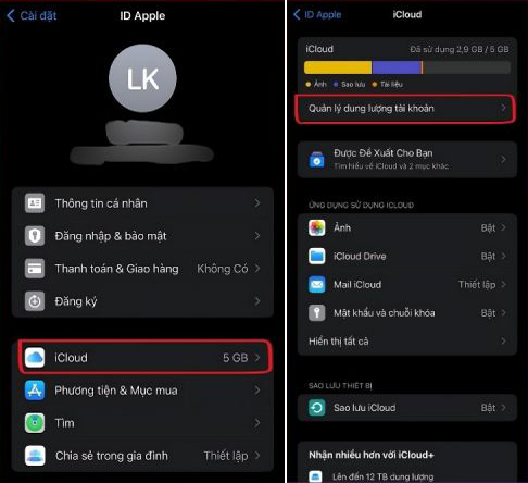 Cách xóa ảnh trên iCloud bằng điện thoại bước 2